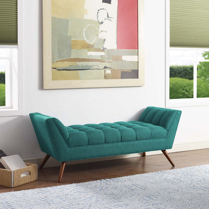 Modway Outlet Response Medium Upholstered Fabric Bench by Modway  Living Room Furniture Teal - EEI-1789-TEA