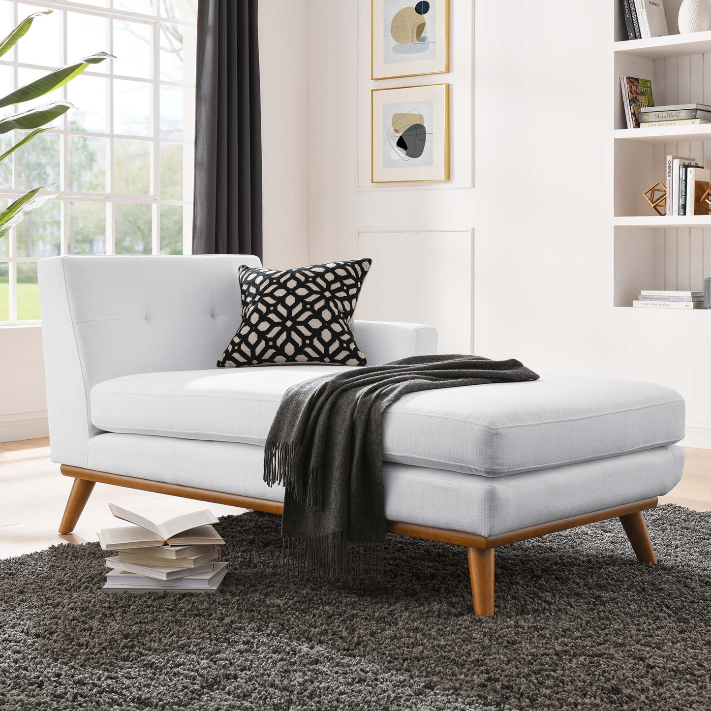 Modway Outlet Engage Right-Facing Upholstered Fabric Chaise by Modway  Living Room Furniture White - EEI-1794-WHI