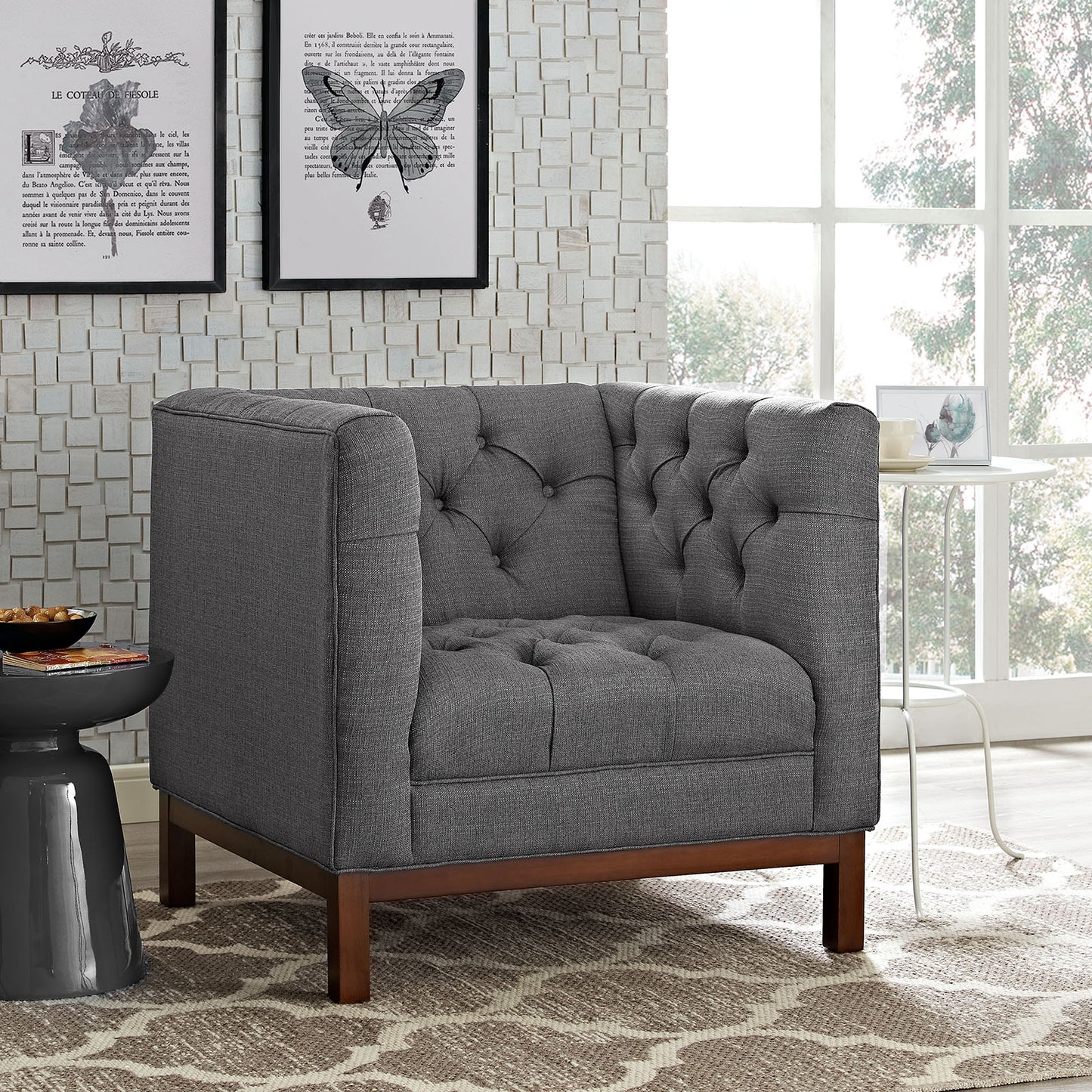 Modway Outlet Panache Upholstered Fabric Armchair by Modway  Living Room Furniture Gray - EEI-1801-DOR