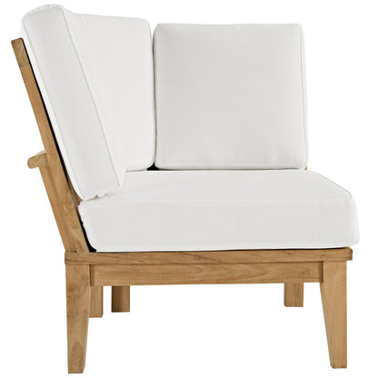 Modway - Marina 3 Piece Outdoor Patio Teak Set by Modway  Outdoor Furniture Sofa Sectionals White - EEI-1820-NAT-WHI-SET