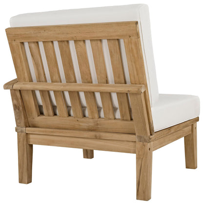Modway - Marina 2 Piece Outdoor Patio Teak Set by Modway  Outdoor Furniture Sofa Sectionals White - EEI-1822-NAT-WHI-SET