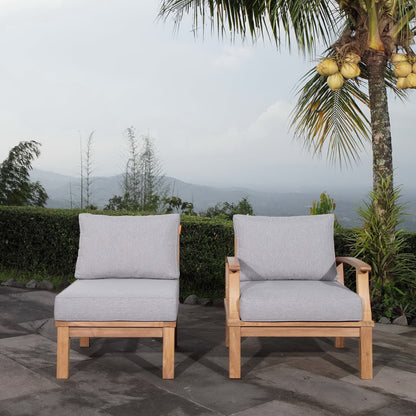Modway - Marina 2 Piece Outdoor Patio Teak Set by Modway  Outdoor Furniture Sofa Sectionals Gray - EEI-1823-NAT-GRY-SET