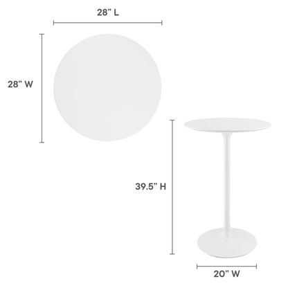 Modway - Lippa 28" Round Wood Bar Table by Modway  Bar and Dining Bar and Dining Tables White - EEI-1825-WHI