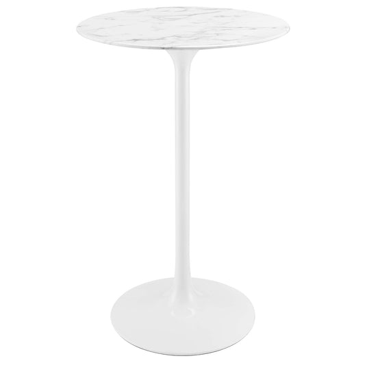 Modway - Lippa 28" Round Faux Marble Bar Table by Modway  Bar and Dining Bar and Dining Tables White - EEI-1827-WHI