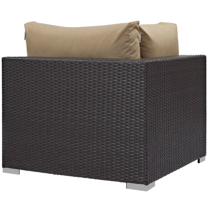 Modway - Convene Outdoor Patio Corner by Modway  Outdoor Furniture Sofa Sectionals Brown - EEI-1840-EXP-MOC