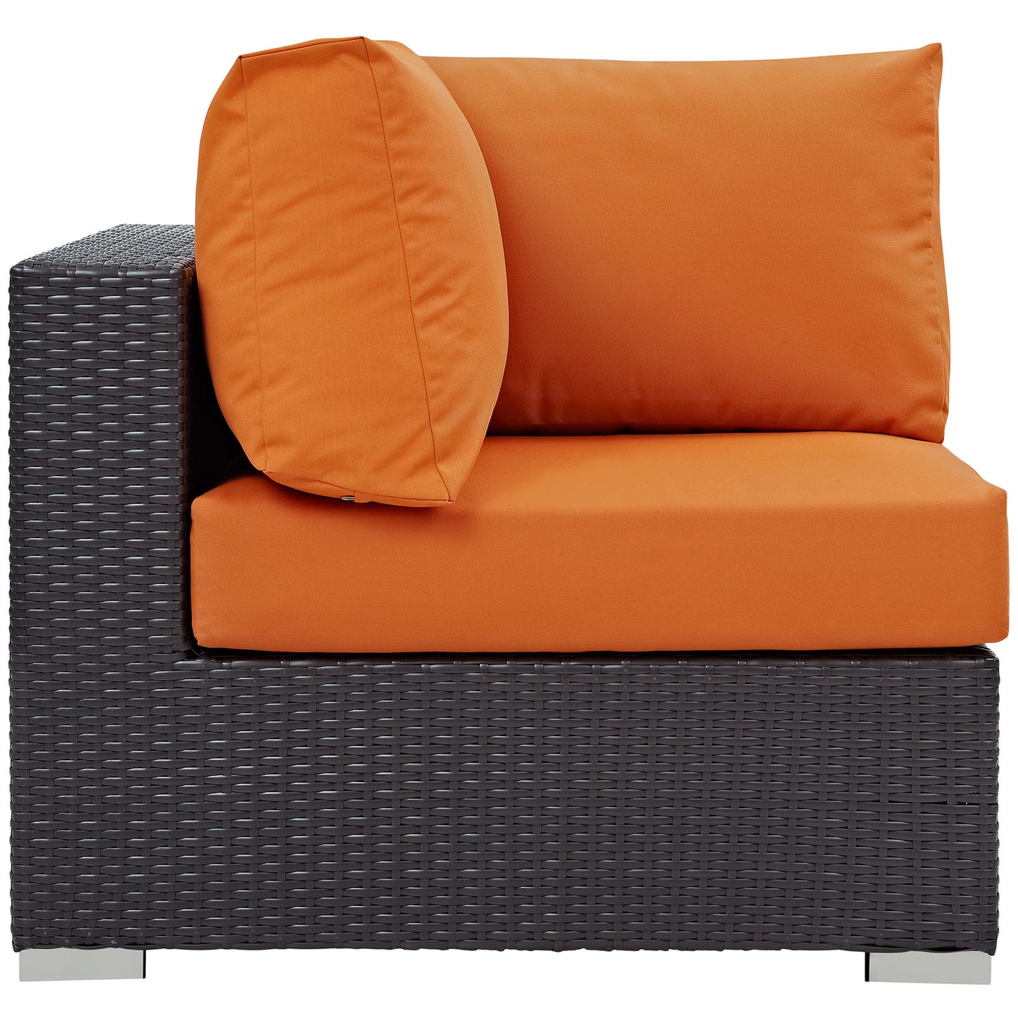 Modway Outlet Convene Outdoor Patio Corner by Modway  Outdoor Furniture Furniture Espresso Orange - EEI-1840-EXP-ORA