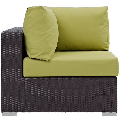 Modway Outlet Convene Outdoor Patio Corner by Modway  Outdoor Furniture Furniture Espresso Peridot - EEI-1840-EXP-PER