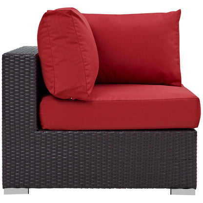 Modway Outlet Convene Outdoor Patio Corner by Modway  Outdoor Furniture Furniture Espresso Red - EEI-1840-EXP-RED