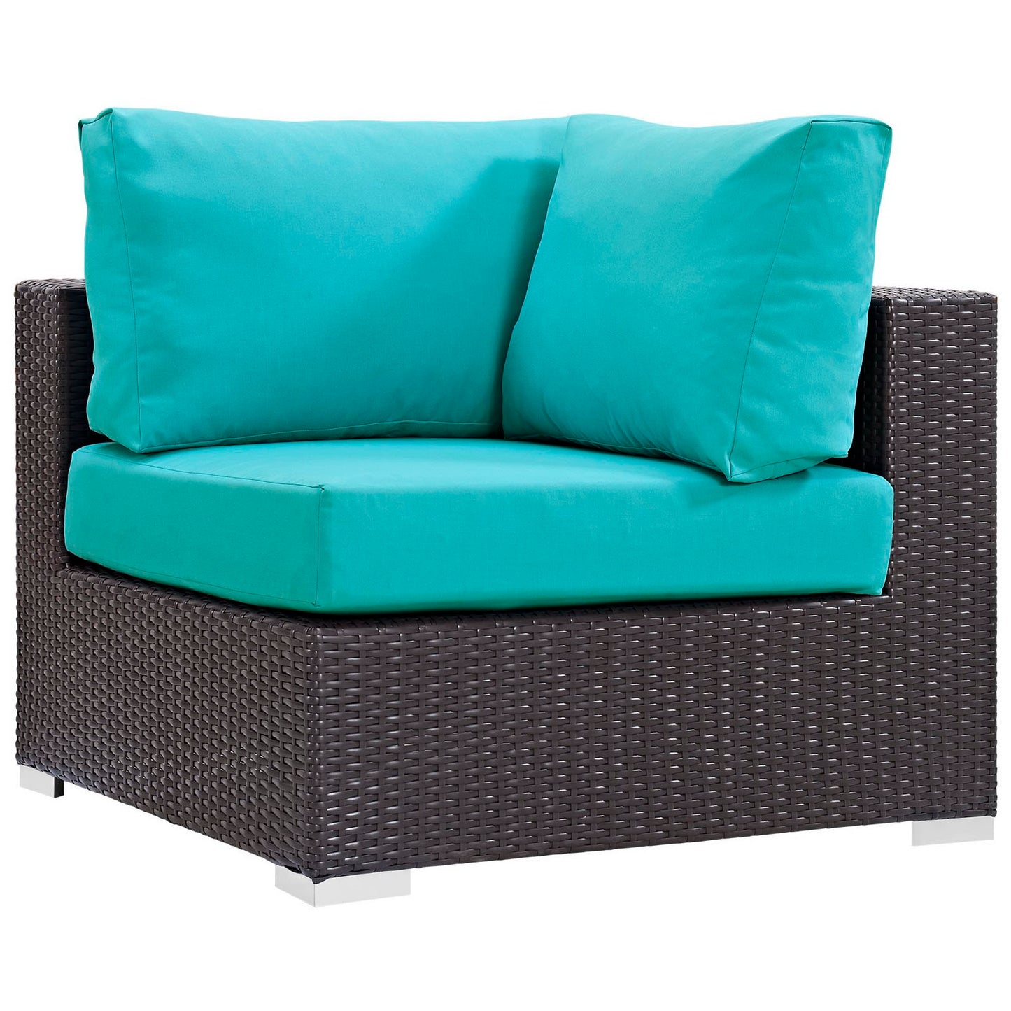 Modway Outlet Convene Outdoor Patio Corner by Modway  Outdoor Furniture Furniture Espresso Turquoise - EEI-1840-EXP-TRQ