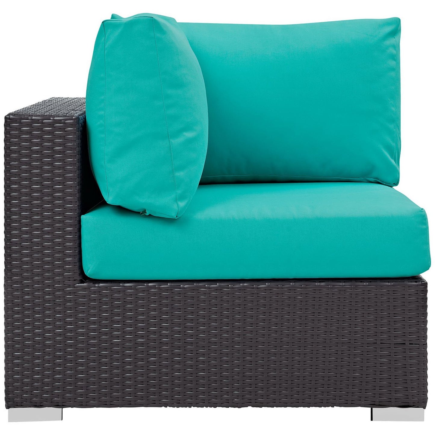 Modway Outlet Convene Outdoor Patio Corner by Modway  Outdoor Furniture Furniture Espresso Turquoise - EEI-1840-EXP-TRQ