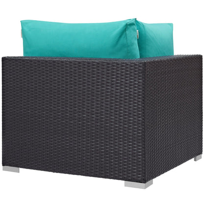 Modway Outlet Convene Outdoor Patio Corner by Modway  Outdoor Furniture Furniture Espresso Turquoise - EEI-1840-EXP-TRQ