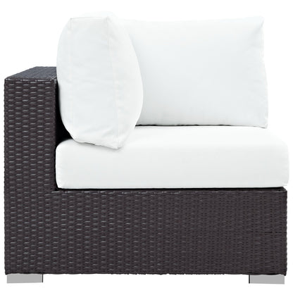 Modway - Convene Outdoor Patio Corner by Modway  Outdoor Furniture Sofa Sectionals White - EEI-1840-EXP-WHI