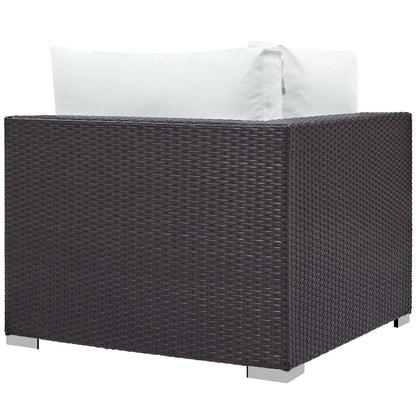 Modway - Convene Outdoor Patio Corner by Modway  Outdoor Furniture Sofa Sectionals White - EEI-1840-EXP-WHI