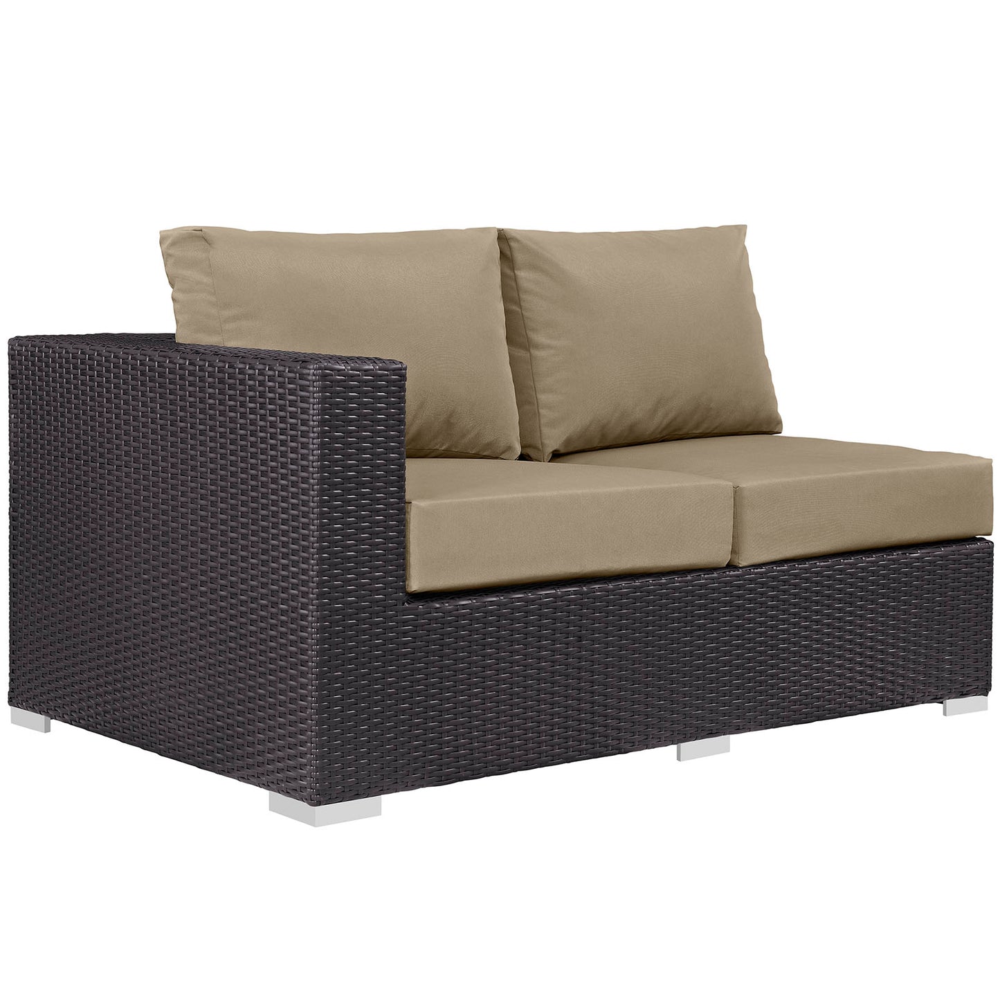 Modway Outlet Convene Outdoor Patio Left Arm Loveseat by Modway  Outdoor Furniture Furniture Espresso Mocha - EEI-1842-EXP-MOC