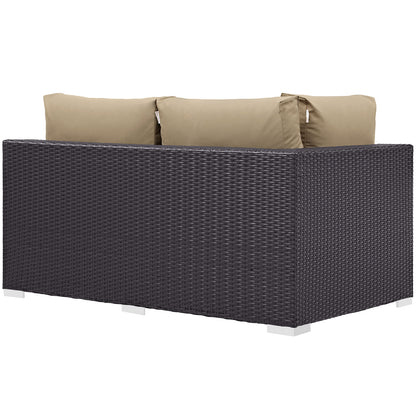 Modway Outlet Convene Outdoor Patio Left Arm Loveseat by Modway  Outdoor Furniture Furniture Espresso Mocha - EEI-1842-EXP-MOC