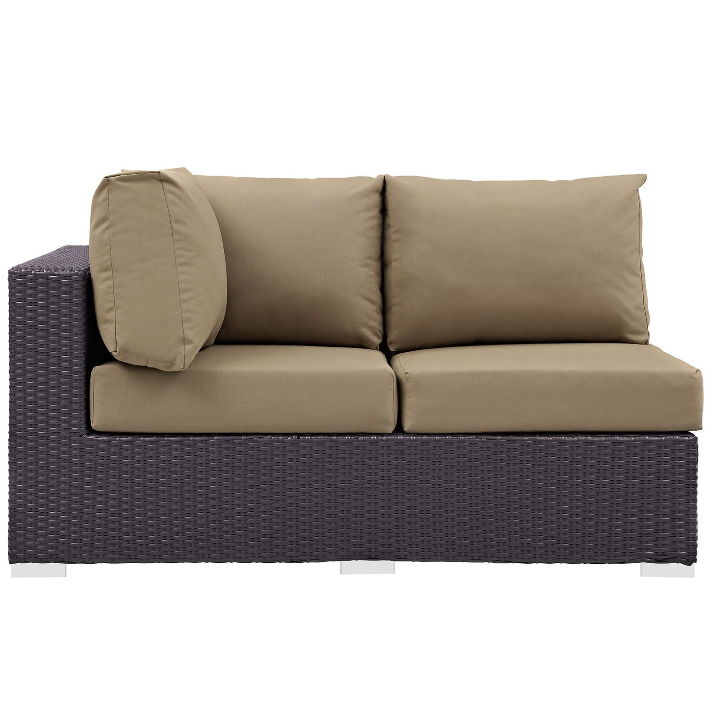 Modway Outlet Convene Outdoor Patio Left Arm Loveseat by Modway  Outdoor Furniture Furniture Espresso Mocha - EEI-1842-EXP-MOC