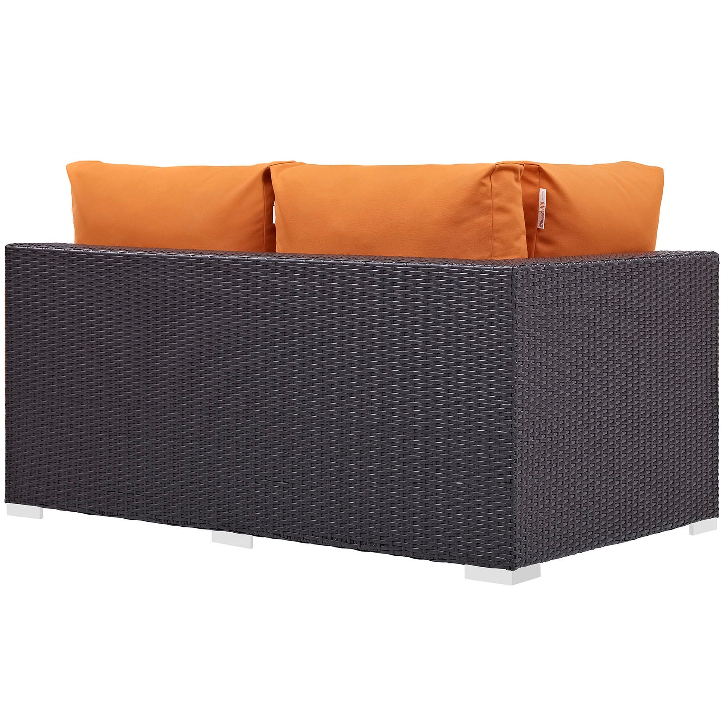 Modway Outlet Convene Outdoor Patio Left Arm Loveseat by Modway  Outdoor Furniture Furniture Espresso Orange - EEI-1842-EXP-ORA