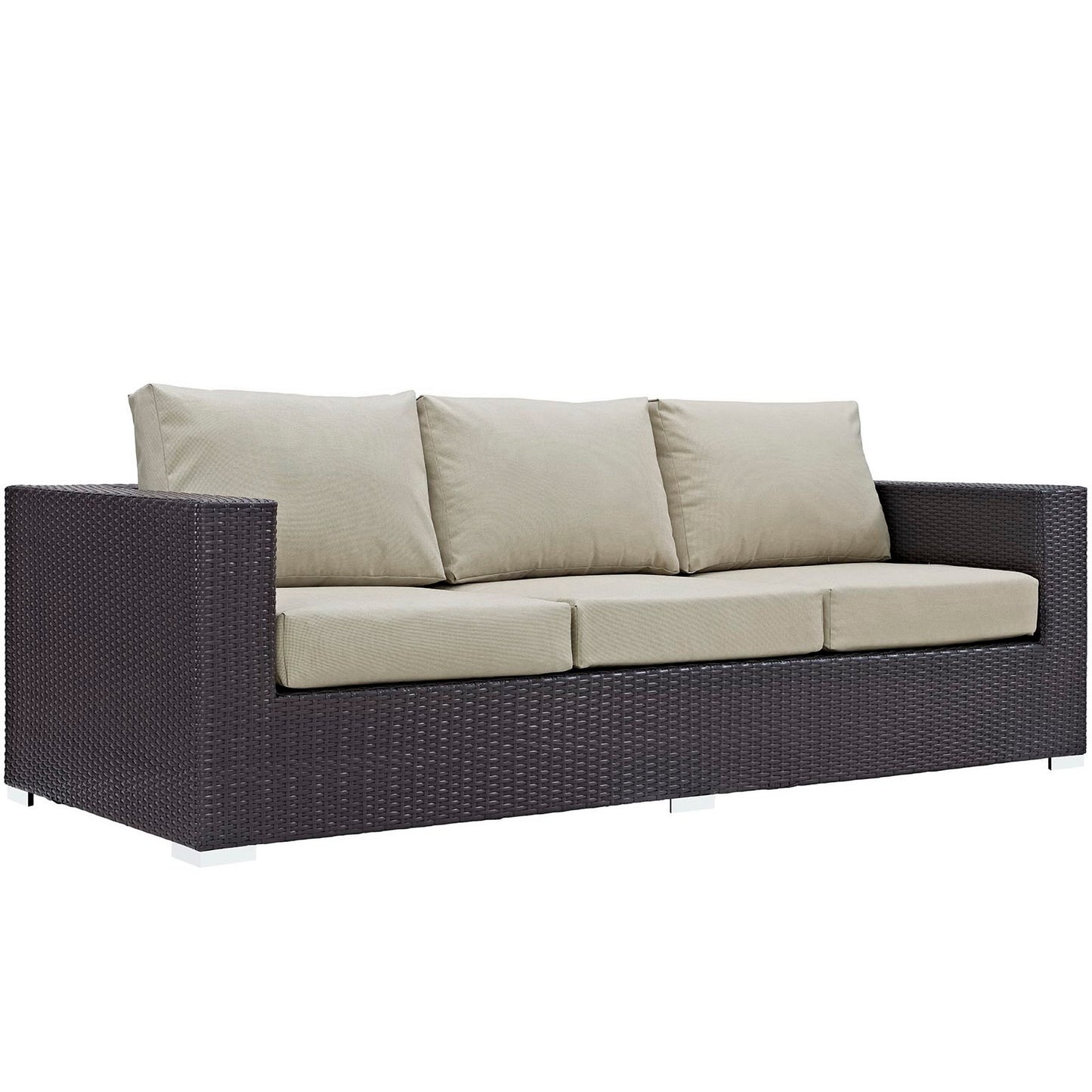 Modway Outlet Convene Outdoor Patio Sofa by Modway  Outdoor Furniture Furniture Espresso Beige - EEI-1844-EXP-BEI