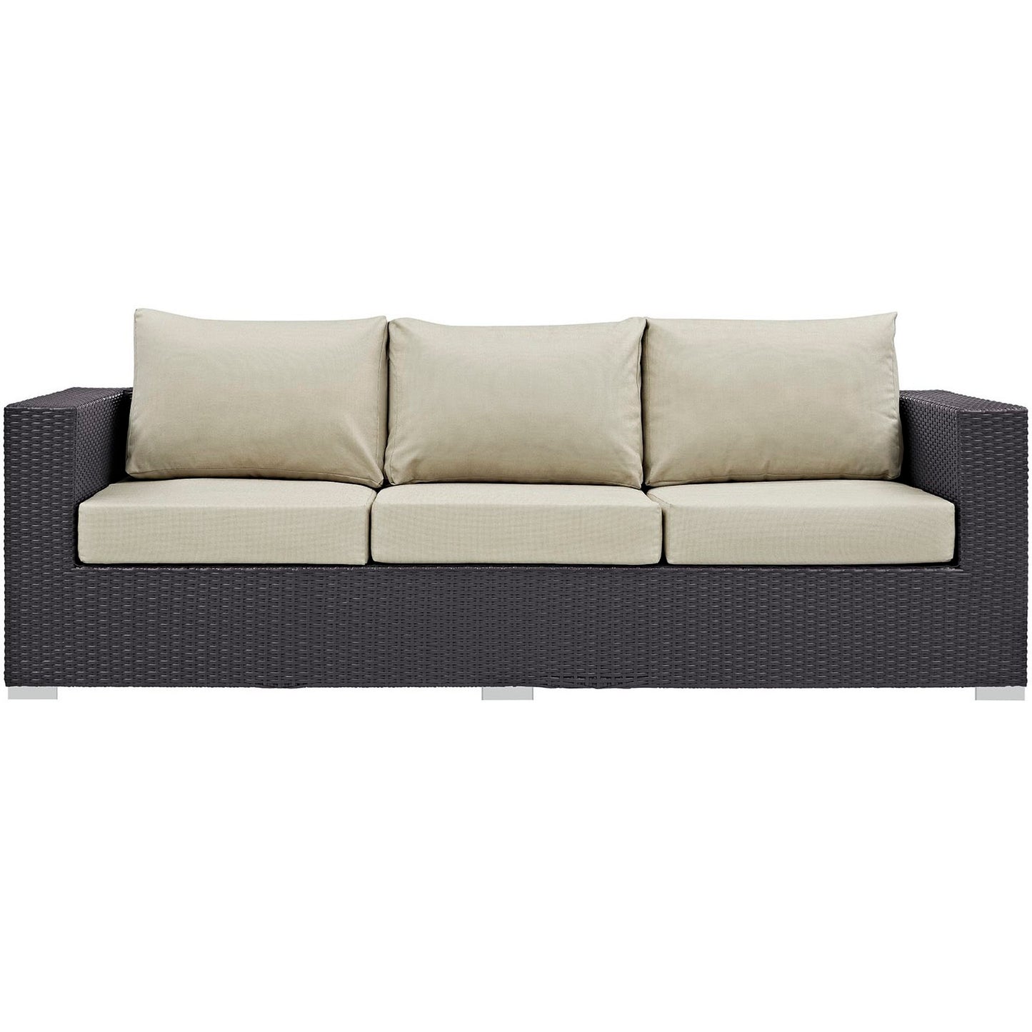 Modway Outlet Convene Outdoor Patio Sofa by Modway  Outdoor Furniture Furniture Espresso Beige - EEI-1844-EXP-BEI