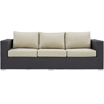 Modway Outlet Convene Outdoor Patio Sofa by Modway  Outdoor Furniture Furniture Espresso Beige - EEI-1844-EXP-BEI