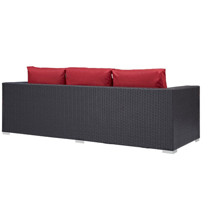 Modway Outlet Convene Outdoor Patio Sofa by Modway  Outdoor Furniture Furniture Espresso Red - EEI-1844-EXP-RED