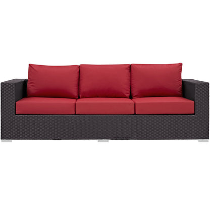 Modway Outlet Convene Outdoor Patio Sofa by Modway  Outdoor Furniture Furniture Espresso Red - EEI-1844-EXP-RED