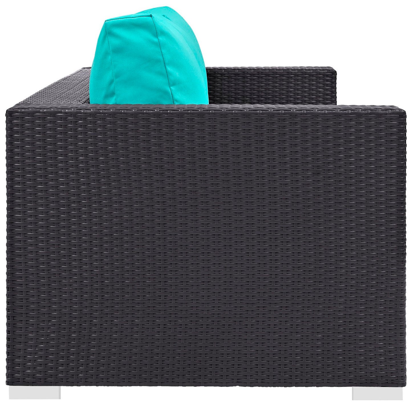 Modway Outlet Convene Outdoor Patio Sofa by Modway  Outdoor Furniture Furniture Espresso Turquoise - EEI-1844-EXP-TRQ