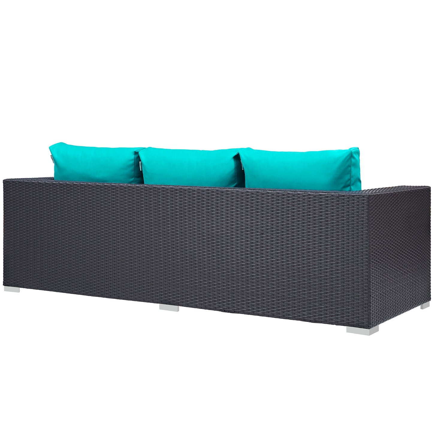 Modway Outlet Convene Outdoor Patio Sofa by Modway  Outdoor Furniture Furniture Espresso Turquoise - EEI-1844-EXP-TRQ