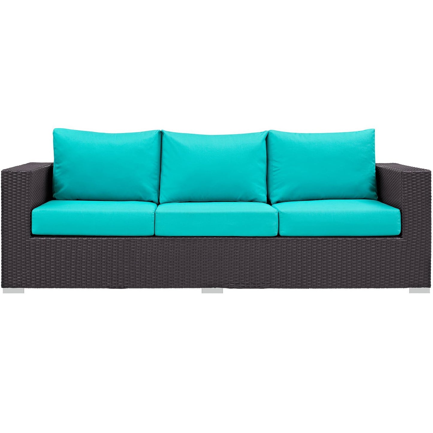 Modway Outlet Convene Outdoor Patio Sofa by Modway  Outdoor Furniture Furniture Espresso Turquoise - EEI-1844-EXP-TRQ