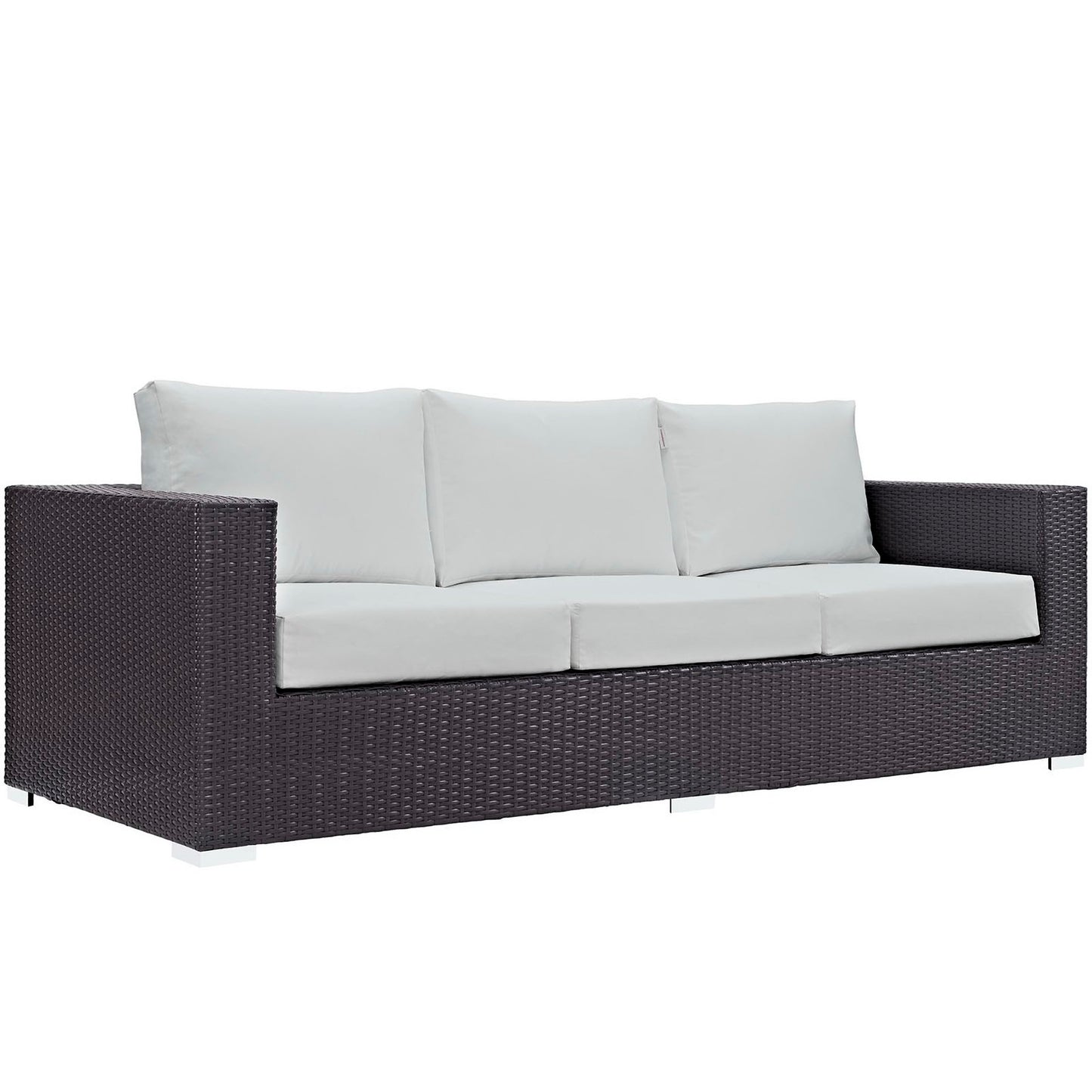 Modway Outlet Convene Outdoor Patio Sofa by Modway  Outdoor Furniture Furniture Espresso White - EEI-1844-EXP-WHI
