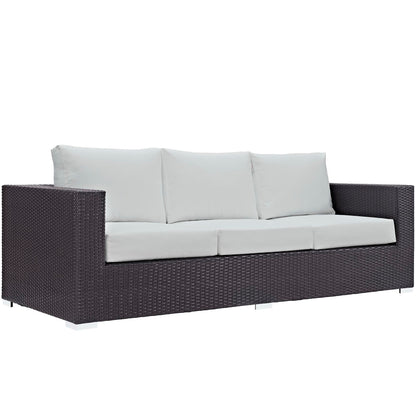 Modway Outlet Convene Outdoor Patio Sofa by Modway  Outdoor Furniture Furniture Espresso White - EEI-1844-EXP-WHI