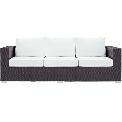 Modway Outlet Convene Outdoor Patio Sofa by Modway  Outdoor Furniture Furniture Espresso White - EEI-1844-EXP-WHI