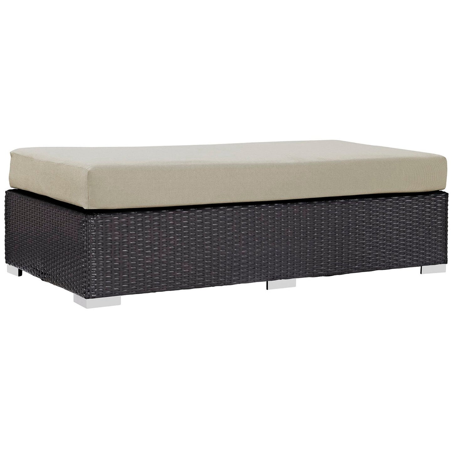 Modway Outlet Convene Outdoor Patio Fabric Rectangle Ottoman by Modway  Outdoor Furniture Furniture Espresso Beige - EEI-1847-EXP-BEI