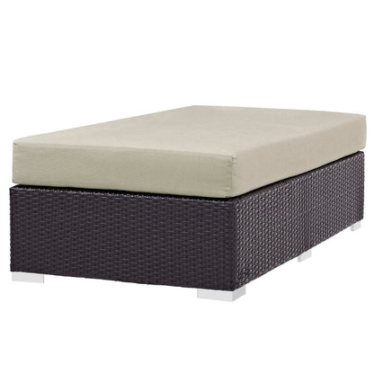 Modway Outlet Convene Outdoor Patio Fabric Rectangle Ottoman by Modway  Outdoor Furniture Furniture Espresso Beige - EEI-1847-EXP-BEI
