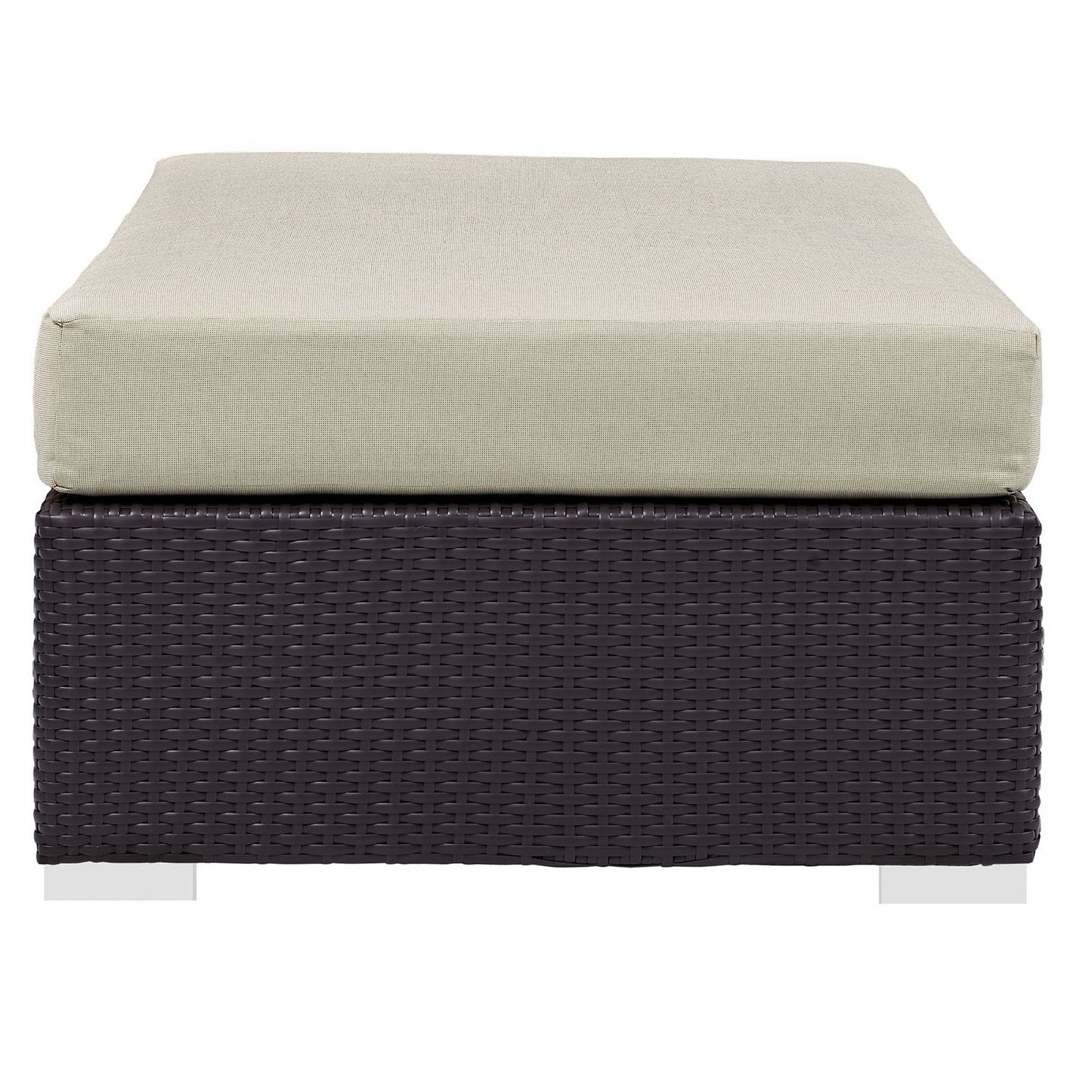 Modway Outlet Convene Outdoor Patio Fabric Rectangle Ottoman by Modway  Outdoor Furniture Furniture Espresso Beige - EEI-1847-EXP-BEI