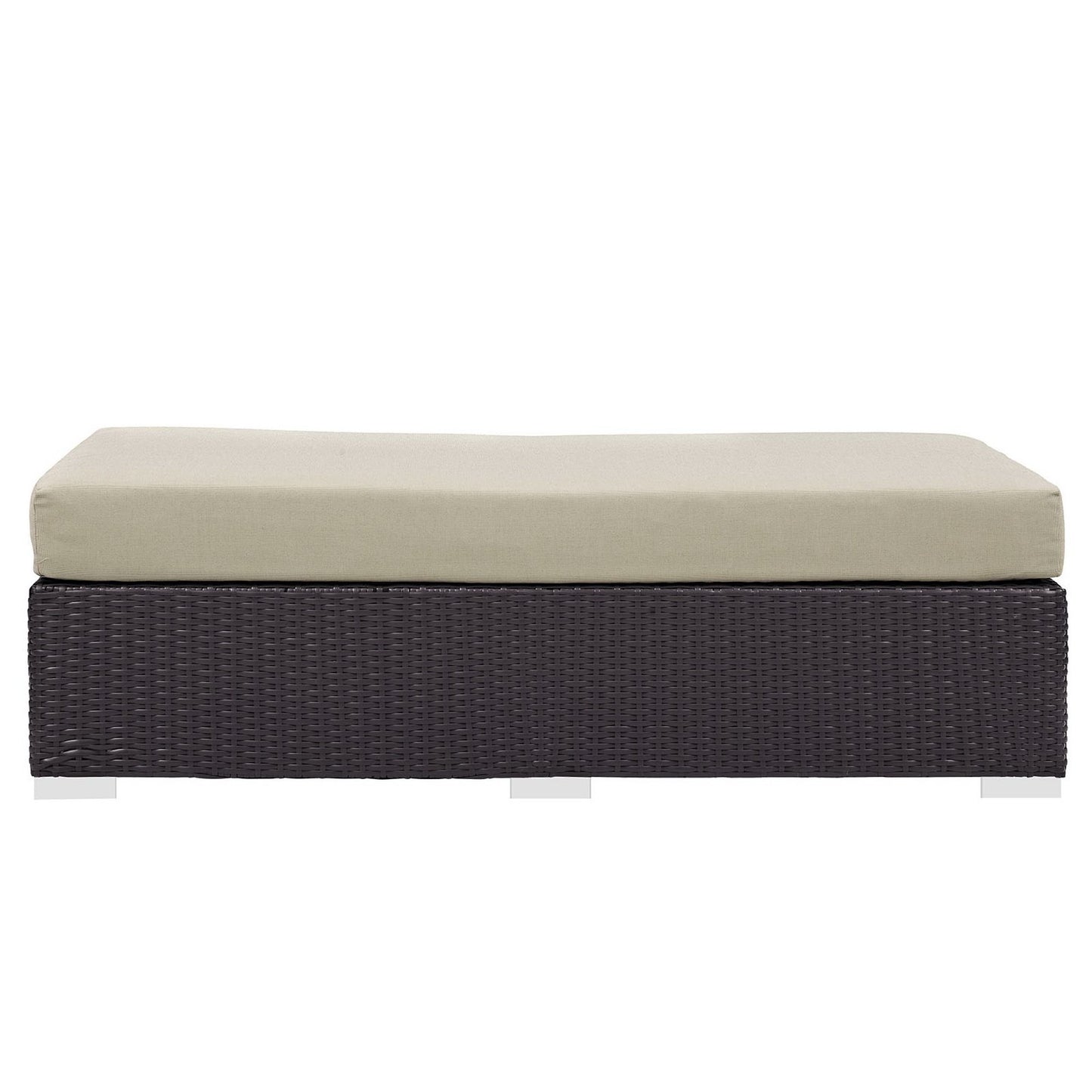 Modway Outlet Convene Outdoor Patio Fabric Rectangle Ottoman by Modway  Outdoor Furniture Furniture Espresso Beige - EEI-1847-EXP-BEI