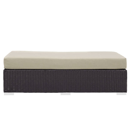 Modway Outlet Convene Outdoor Patio Fabric Rectangle Ottoman by Modway  Outdoor Furniture Furniture Espresso Beige - EEI-1847-EXP-BEI