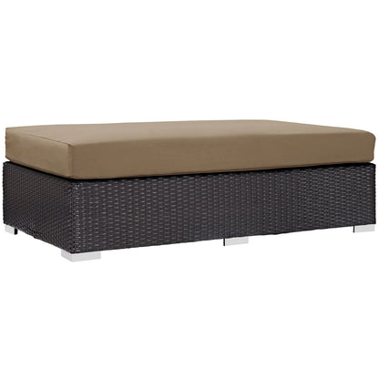 Modway Outlet Convene Outdoor Patio Fabric Rectangle Ottoman by Modway  Outdoor Furniture Furniture Espresso Mocha - EEI-1847-EXP-MOC
