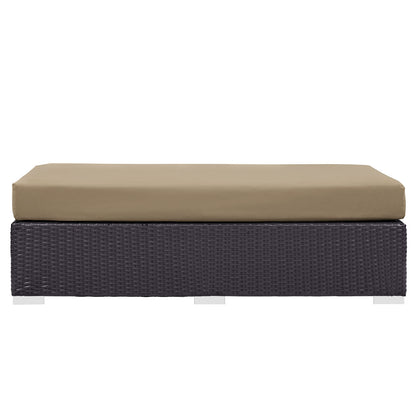 Modway Outlet Convene Outdoor Patio Fabric Rectangle Ottoman by Modway  Outdoor Furniture Furniture Espresso Mocha - EEI-1847-EXP-MOC
