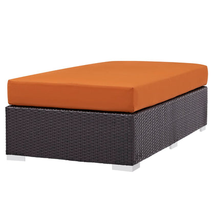 Modway Outlet Convene Outdoor Patio Fabric Rectangle Ottoman by Modway  Outdoor Furniture Furniture Espresso Orange - EEI-1847-EXP-ORA