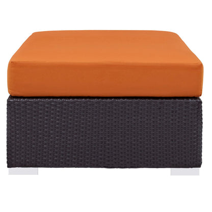 Modway Outlet Convene Outdoor Patio Fabric Rectangle Ottoman by Modway  Outdoor Furniture Furniture Espresso Orange - EEI-1847-EXP-ORA