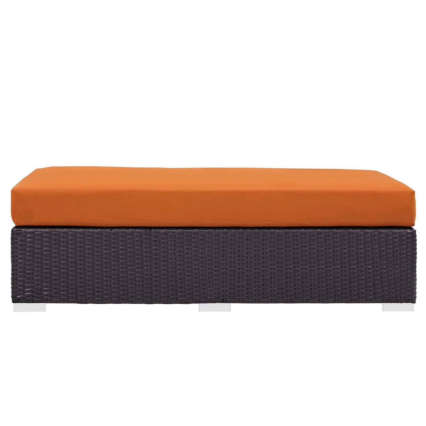Modway Outlet Convene Outdoor Patio Fabric Rectangle Ottoman by Modway  Outdoor Furniture Furniture Espresso Orange - EEI-1847-EXP-ORA