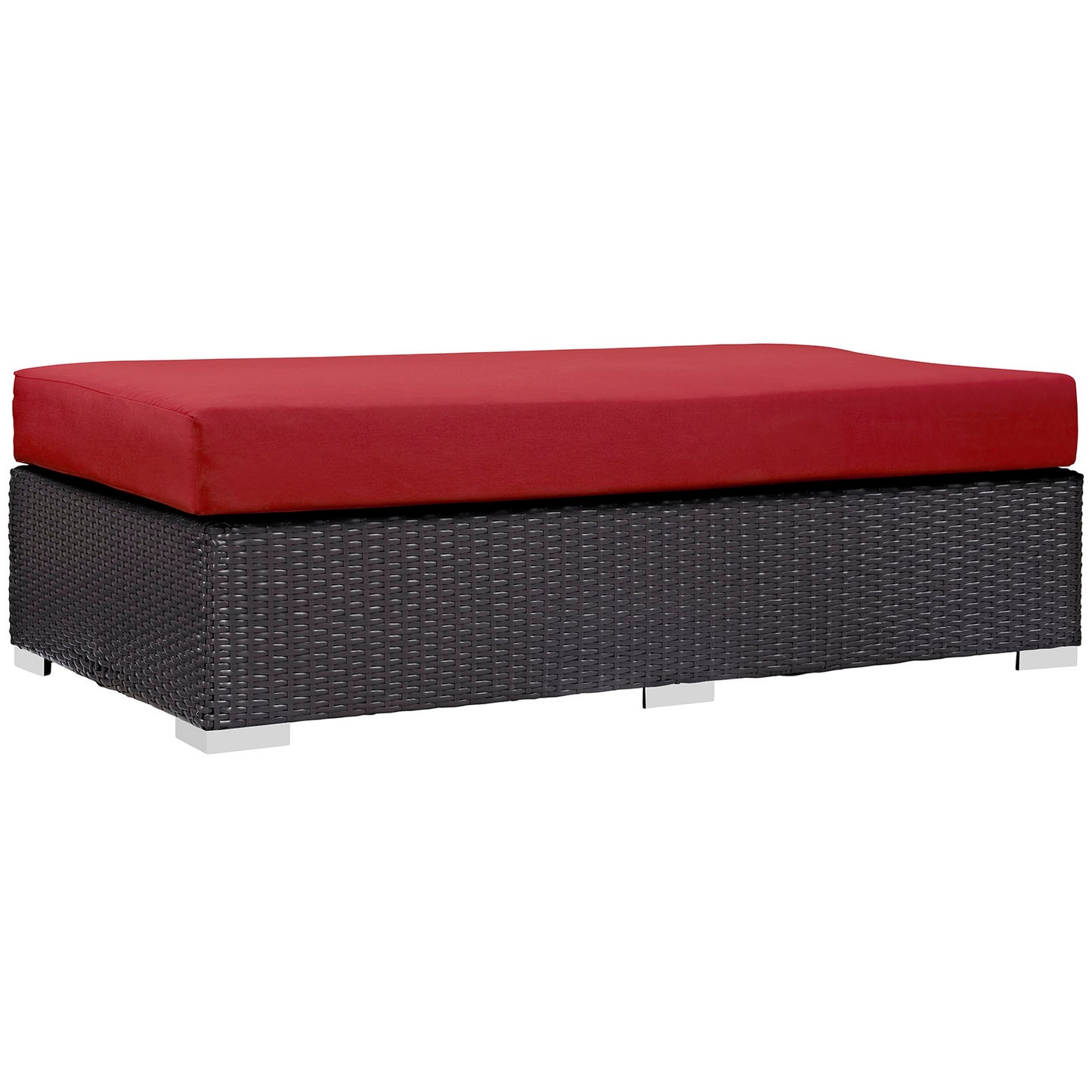 Modway Outlet Convene Outdoor Patio Fabric Rectangle Ottoman by Modway  Outdoor Furniture Furniture Espresso Red - EEI-1847-EXP-RED
