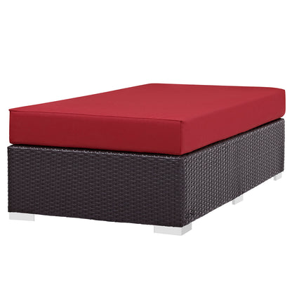 Modway Outlet Convene Outdoor Patio Fabric Rectangle Ottoman by Modway  Outdoor Furniture Furniture Espresso Red - EEI-1847-EXP-RED