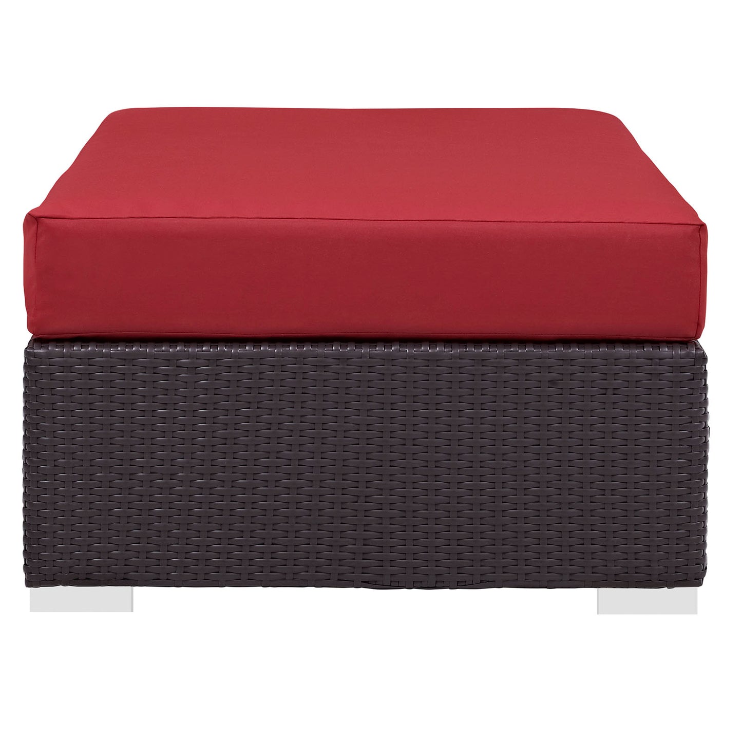 Modway Outlet Convene Outdoor Patio Fabric Rectangle Ottoman by Modway  Outdoor Furniture Furniture Espresso Red - EEI-1847-EXP-RED