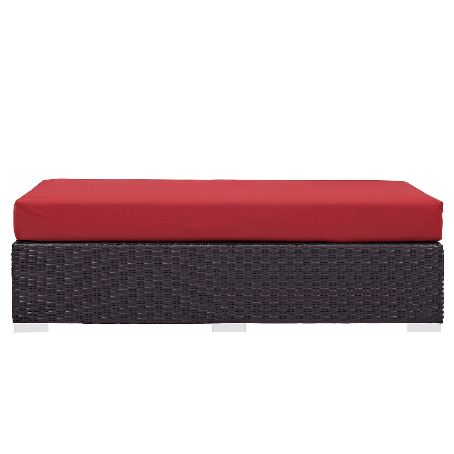 Modway Outlet Convene Outdoor Patio Fabric Rectangle Ottoman by Modway  Outdoor Furniture Furniture Espresso Red - EEI-1847-EXP-RED