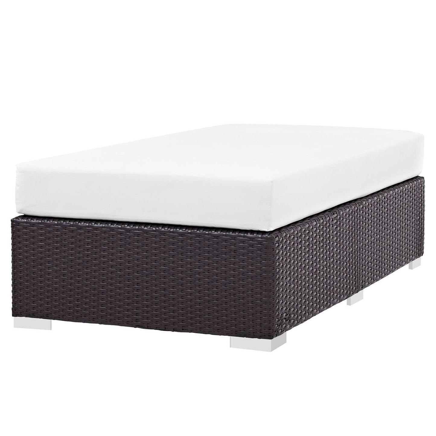 Modway Outlet Convene Outdoor Patio Fabric Rectangle Ottoman by Modway  Outdoor Furniture Furniture Espresso White - EEI-1847-EXP-WHI