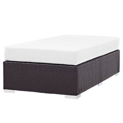 Modway Outlet Convene Outdoor Patio Fabric Rectangle Ottoman by Modway  Outdoor Furniture Furniture Espresso White - EEI-1847-EXP-WHI