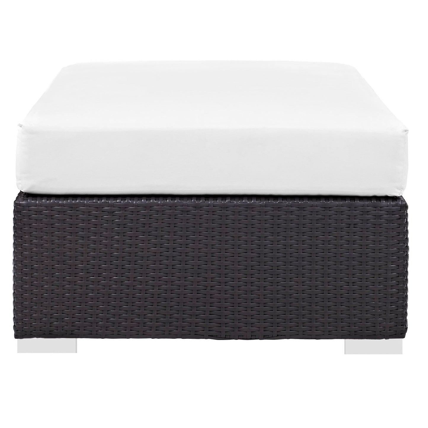 Modway Outlet Convene Outdoor Patio Fabric Rectangle Ottoman by Modway  Outdoor Furniture Furniture Espresso White - EEI-1847-EXP-WHI