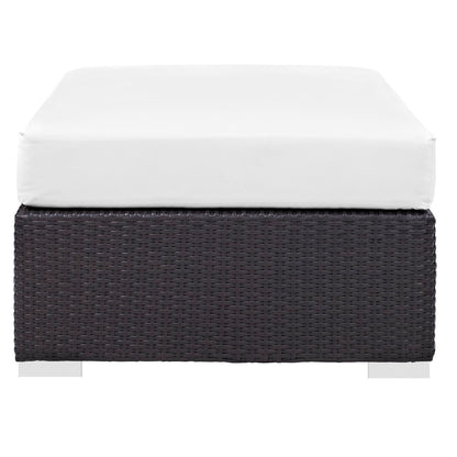 Modway Outlet Convene Outdoor Patio Fabric Rectangle Ottoman by Modway  Outdoor Furniture Furniture Espresso White - EEI-1847-EXP-WHI
